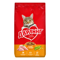 Сухой корм ДАРЛИНГ для взрослых кошек, с птицей и овощами, 760 г