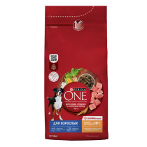Сухой корм Purina ONE® для взрослых собак средних и крупных пород, с высоким содержанием курицы и с рисом