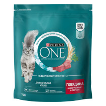 Сухой корм Purina ONE® полнорационный для взрослых кошек, с высоким содержанием говядины