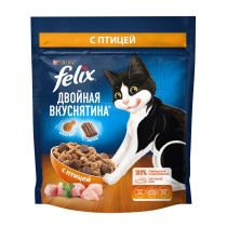 Сухой корм FELIX® Двойная Вкуснятина® для взрослых кошек, с птицей, Пакет, 200г
