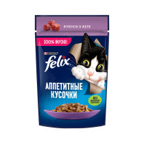 Влажный корм FELIX® Аппетитные кусочки для взрослых кошек, с ягненком в желе 75 г