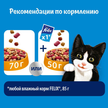 Сухой корм Felix® Двойная вкуснятина для домашних кошек, с птицей