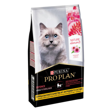 Сухой корм Pro Plan Nature Elements для взрослых стерилизованных кошек и кастрированных котов, с высоким содержанием курицы