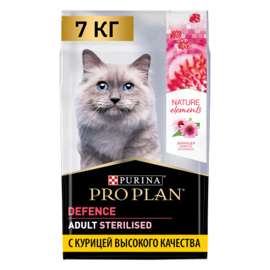 Сухой корм Pro Plan Nature Elements для взрослых стерилизованных кошек и кастрированных котов, с высоким содержанием курицы