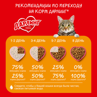 Сухой корм ДАРЛИНГ для взрослых кошек, с мясом и овощами, 15 кг
