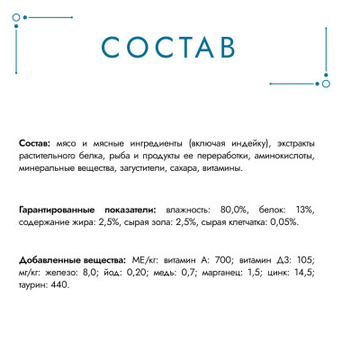Влажный корм Гурмэ Перл Нежное филе для кошек, с индейкой в соусе, Пауч, 75 г