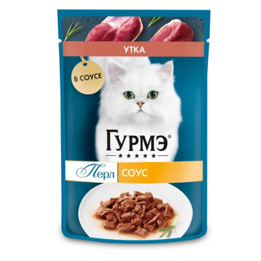 Влажный корм Гурмэ Перл Нежное филе для кошек, с уткой в соусе, Пауч, 75 г