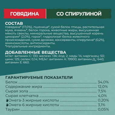 Сухой корм Purina ONE® Природа Здоровья® для стерилизованных кошек и кастрированных котов, с высоким содержанием говядины