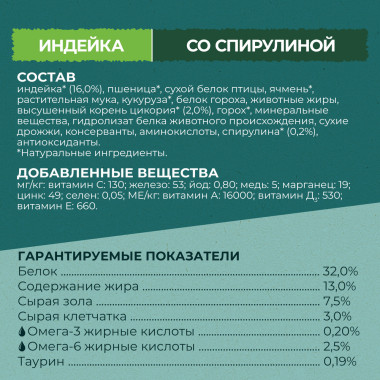 Сухой корм Purina ONE® Природа Здоровья для взрослых кошек с индейкой