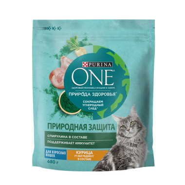 Сухой корм Purina ONE® Природа Здоровья® для взрослых кошек со спирулиной, с высоким содержанием курицы