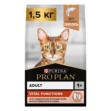 Сухой корм PRO PLAN® для взрослых кошек, с высоким содержанием лосося