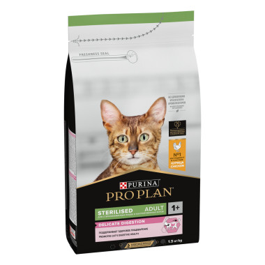 Сухой корм PRO PLAN® для стерилизованных кошек и кастрированных котов старше 1 года, с высоким содержанием курицы