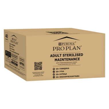 Влажный корм PRO PLAN® Sterilised для взрослых стерилизованных кошек и кастрированных котов, микс с говядиной, курицей, уткой