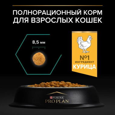 Сухой корм PRO PLAN® для взрослых кошек, с высоким содержанием курицы