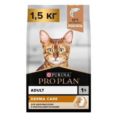Сухой корм PRO PLAN® для здоровья шерсти и кожи взрослых кошек, с высоким содержанием лосося