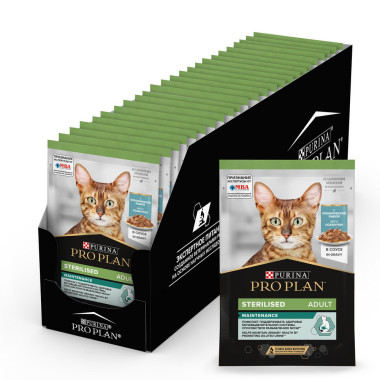 Влажный корм PRO PLAN® Nutri Savour для взрослых стерилизованных кошек и кастрированных котов, с океанической рыбой в соусе