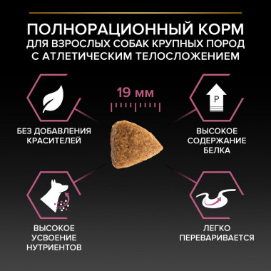 Сухой корм PRO PLAN® для взрослых собак крупных пород с атлетическим телосложением с чувствительной кожей, с высоким содержан