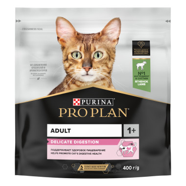 Сухой корм PRO PLAN® для взрослых кошек с чувствительным пищеварением или с особыми предпочтениями в еде, с высоким содержани