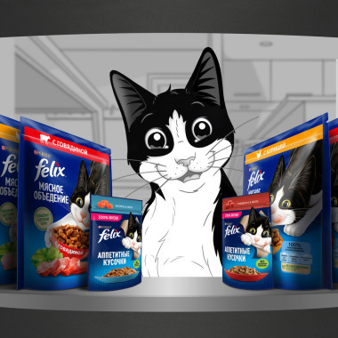 Сухой корм FELIX® Мясное объедение для взрослых кошек, с говядиной 600 г