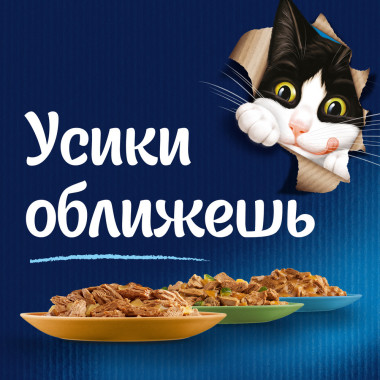 FELIX® Мясные Ломтики, Корм консервированный полнорационный для взрослых кошек, с говядиной 75г