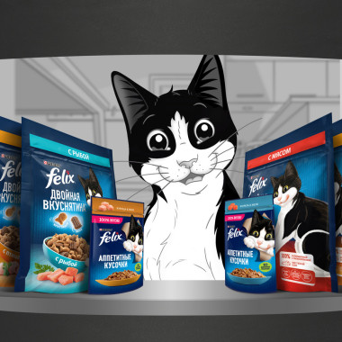 Сухой корм FELIX® Двойная Вкуснятина® для взрослых кошек, с рыбой, Пакет, 200г