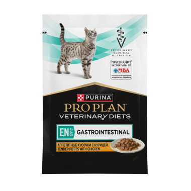 Влажный корм для котят и взрослых кошек диетический PRO PLAN® VETERINARY DIETS EN ST/OX Gastrointestinal при расстройствах пищеварения, с курицей