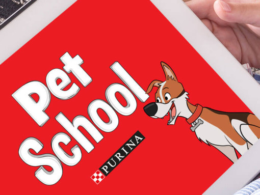 Логотип школы для домашних животных Purina